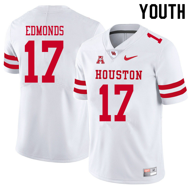 Youth #17 Darius Edmonds Houston Cougars College Football Jerseys Sale-White - Click Image to Close